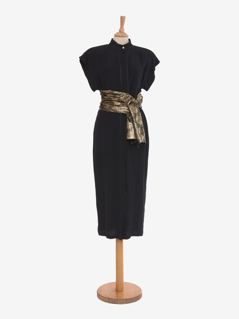 Gianni Versace long viscose dress with lurex bow WCV23031504  Gianni Versace 
