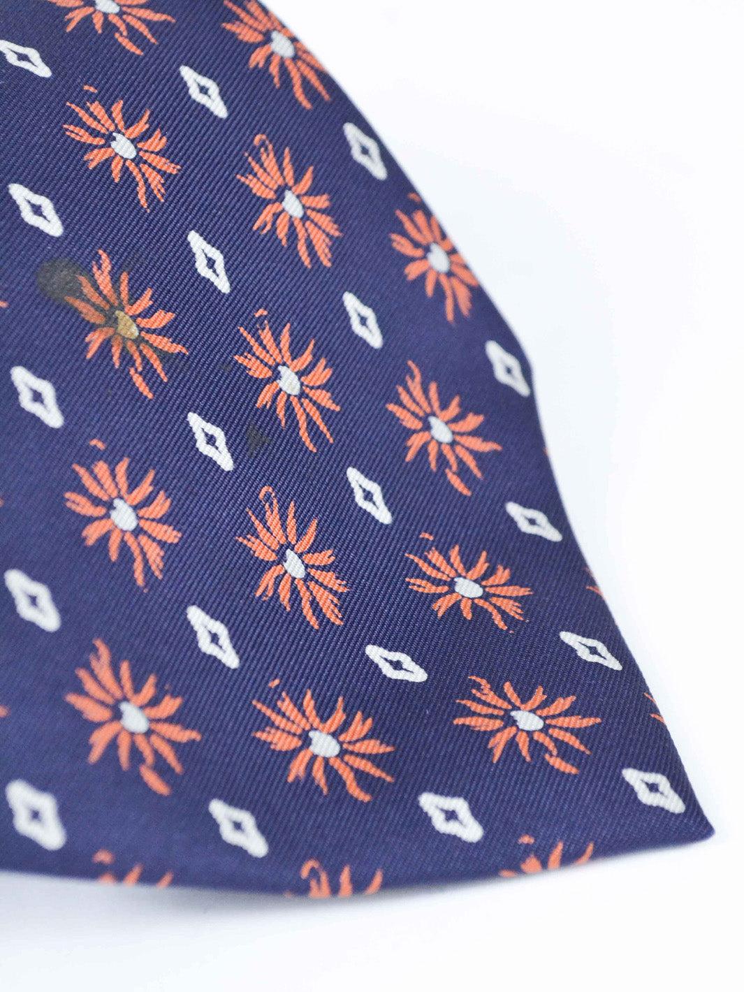 Y2K blue silk Herno tie with geometric pattern W22050607  Herno 