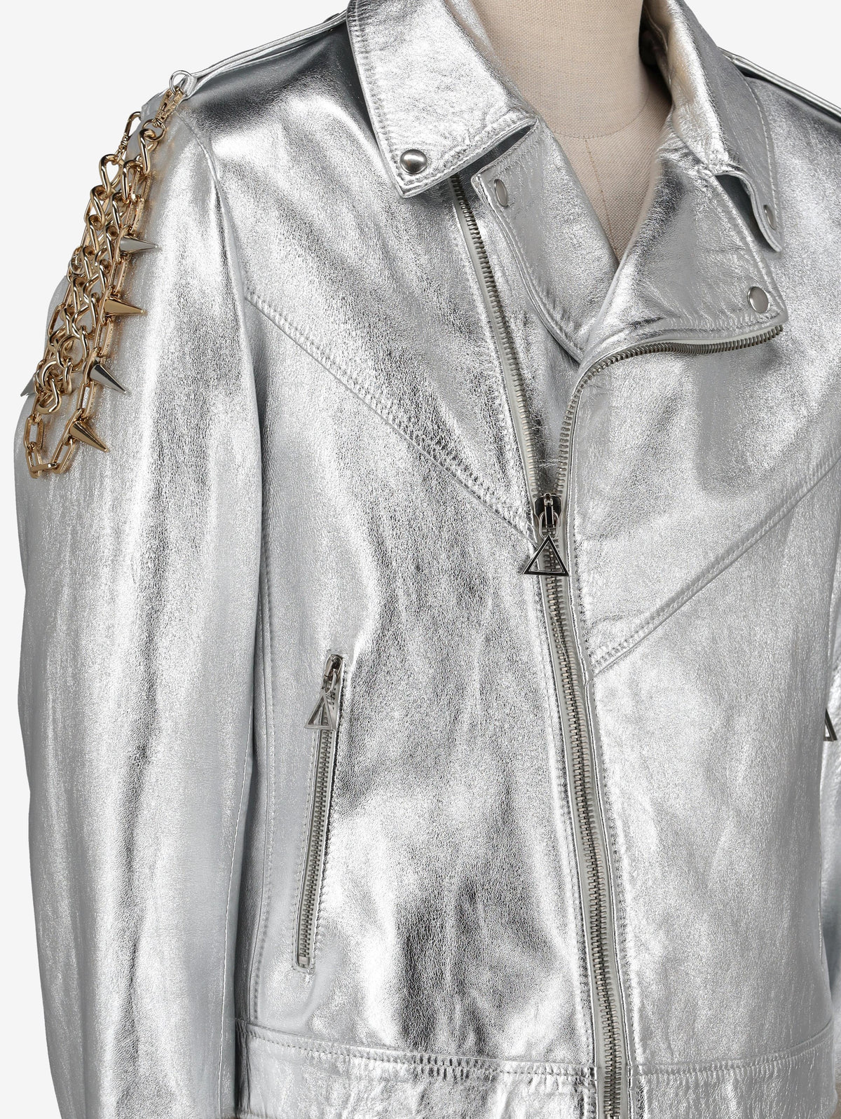 Collini Silver Leather Jacket WCV250886  Collini 