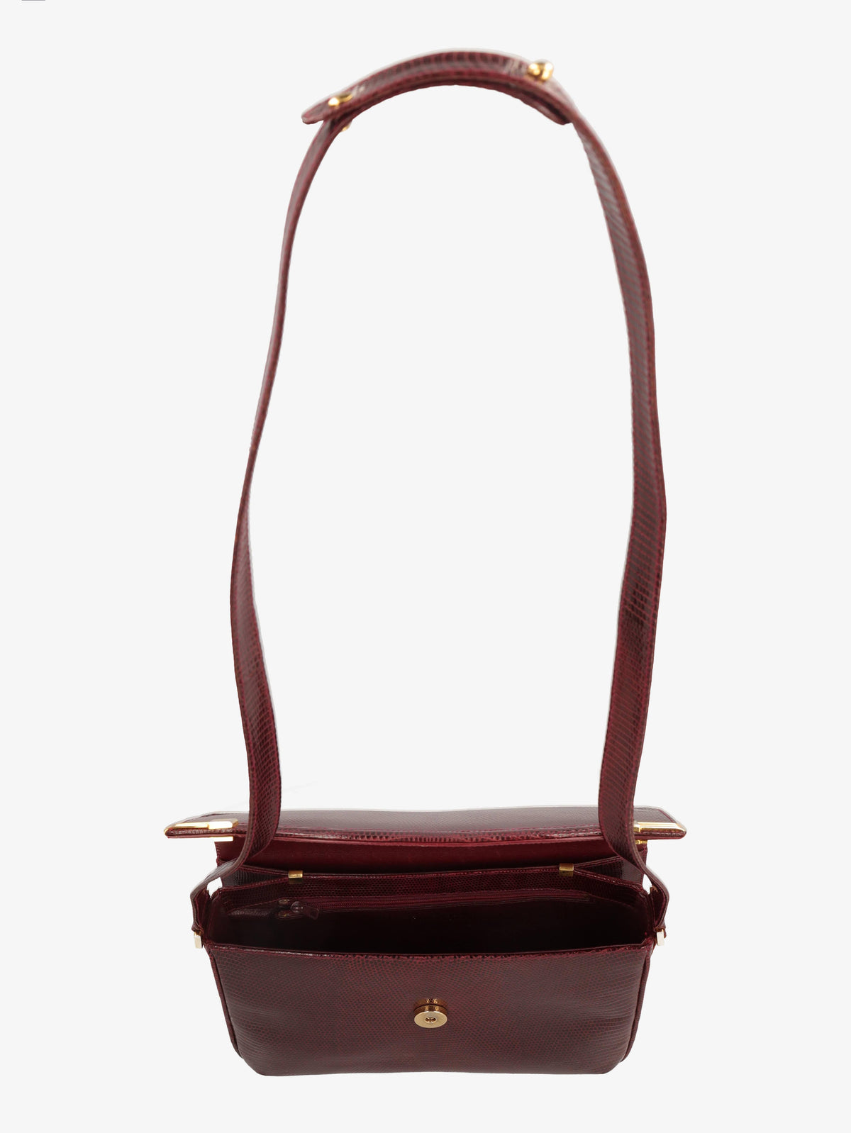 Vintage Burgundy Lizard Shoulder Bag WCV300625.36  Vintage 