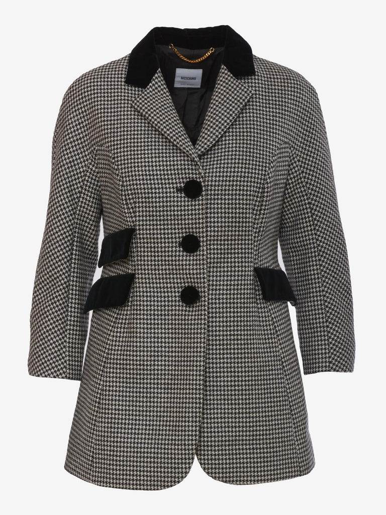 Moschino Houndstooth print jacket in wool