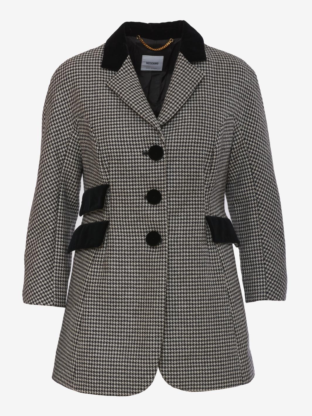 Moschino Houndstooth print jacket in wool