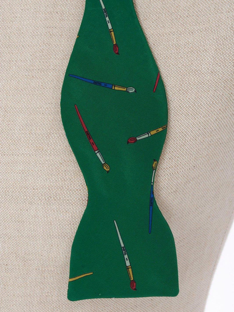 Silk bow tie with brush print, 1980 U99-41/14  Vintage 