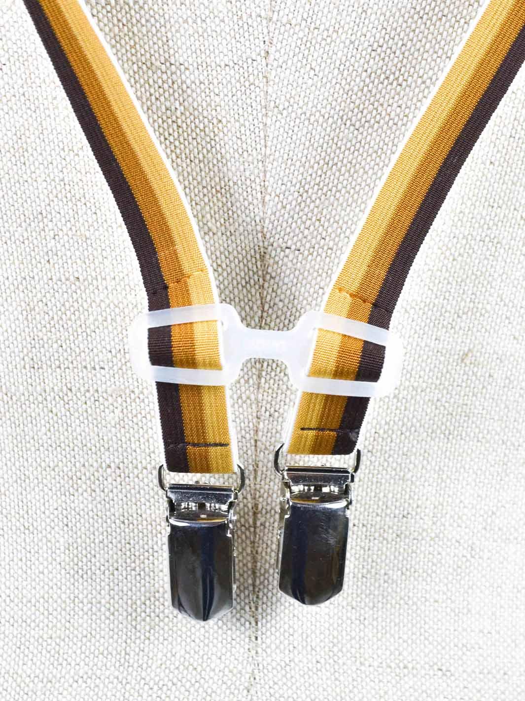 1970s striped thin suspenders in shades of brown W22030635  Vintage 