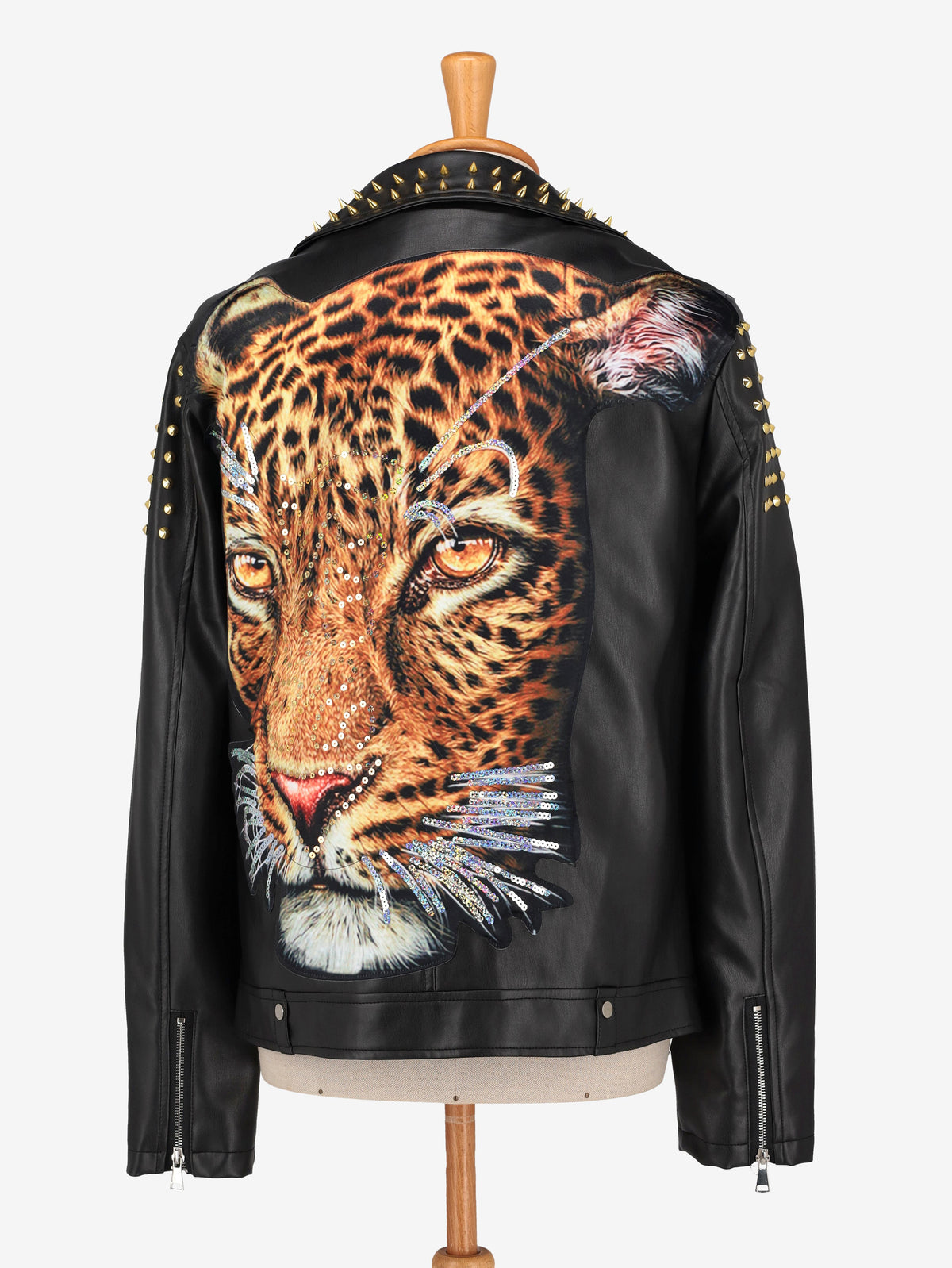 Vintage Leopard Biker Jacket WCV250856.02  Vintage 