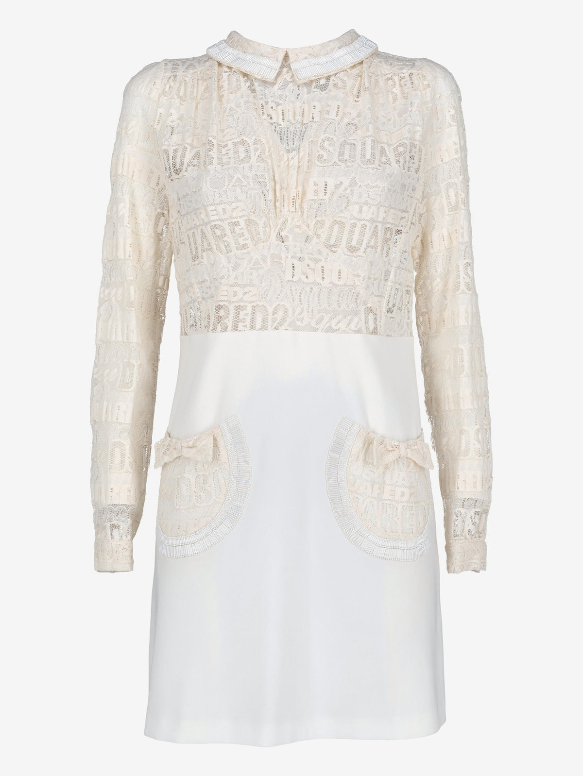 Dsquared2 Logo Lace Mini Dress with Peter Pan Collar CVM26.23.96  Dsquared² 