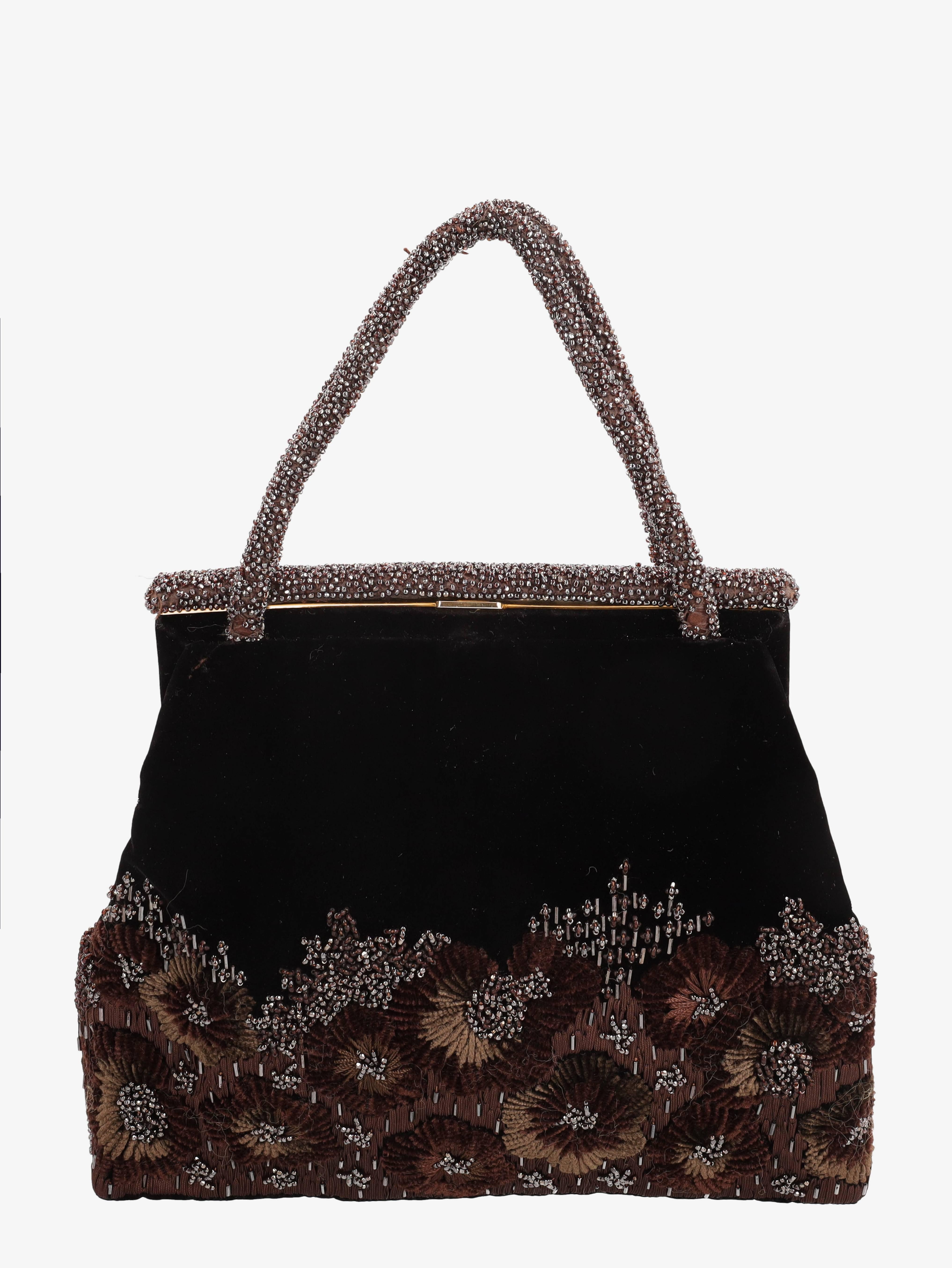 Vintage Beaded And Velvet Handbag
