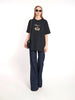 1990s Anna Molinari Blumarine blue T-shirt with beads and rhinestones Z101116  Blumarine 