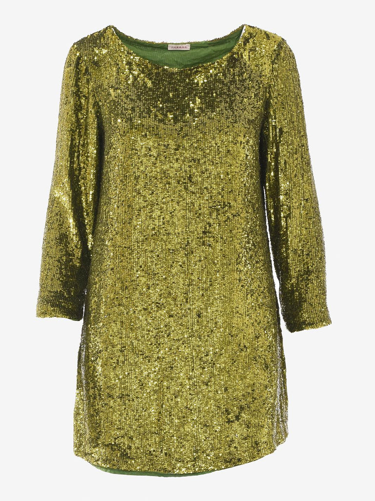 Parosh dress in light green sequins W22110301  Parosh 