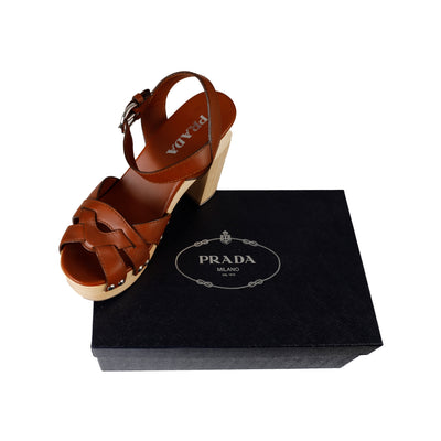 Secondhand Prada Wooden Platform Sandals