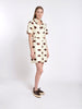 1960s Courrèges cotton dress in cream with brown drawings