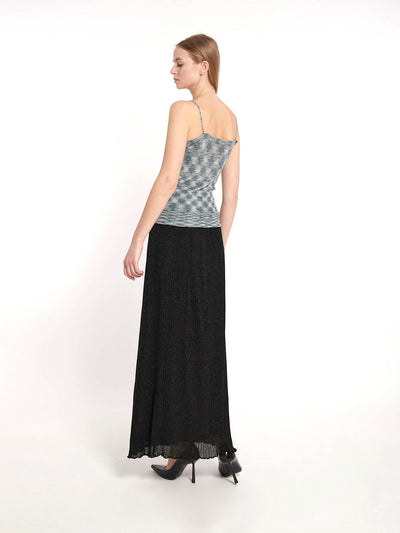 1970s Missoni black lurex long skirt