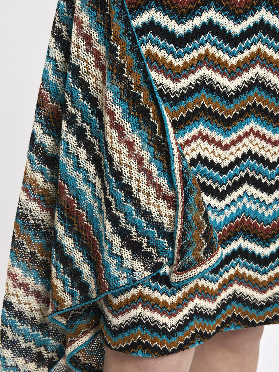 20 世纪 70 年代 Missoni 针织连衣裙，侧褶饰边