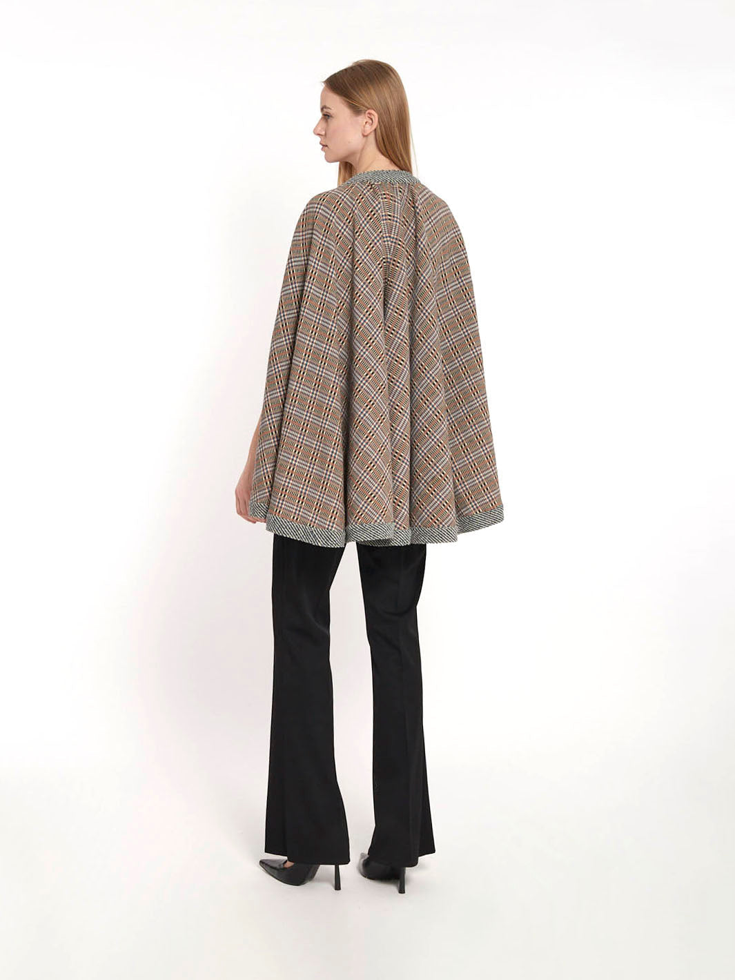 Mantella Missoni anni '70 in lana con motivo check