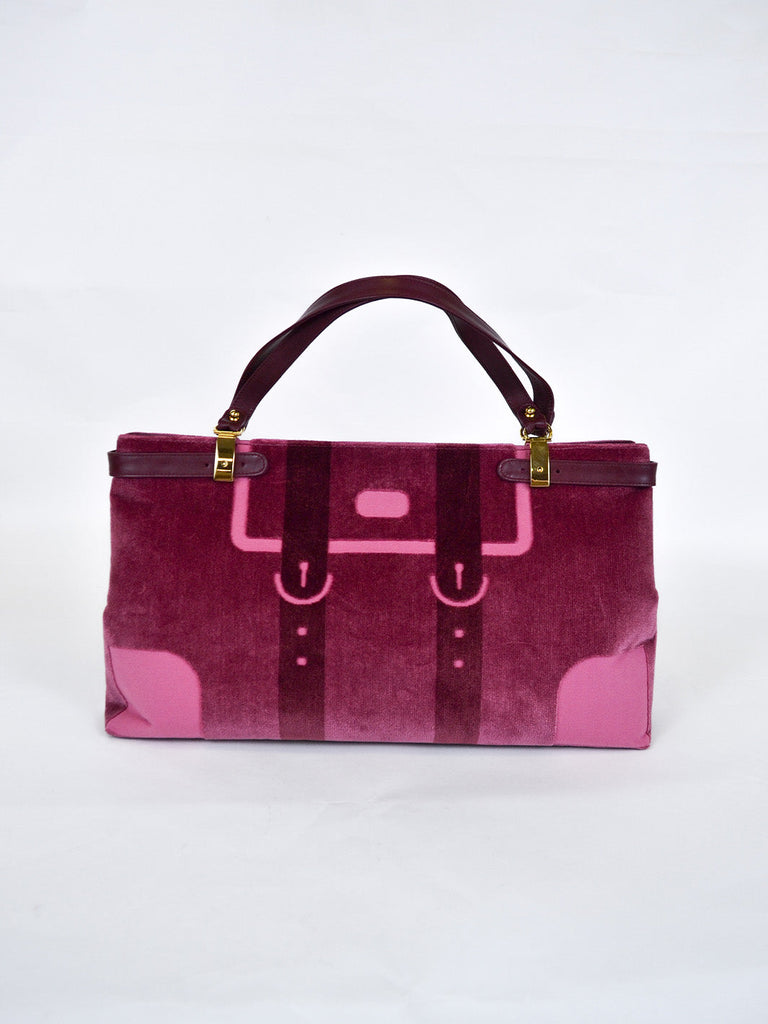 1970s Roberta DI Camerino pink velvet bag