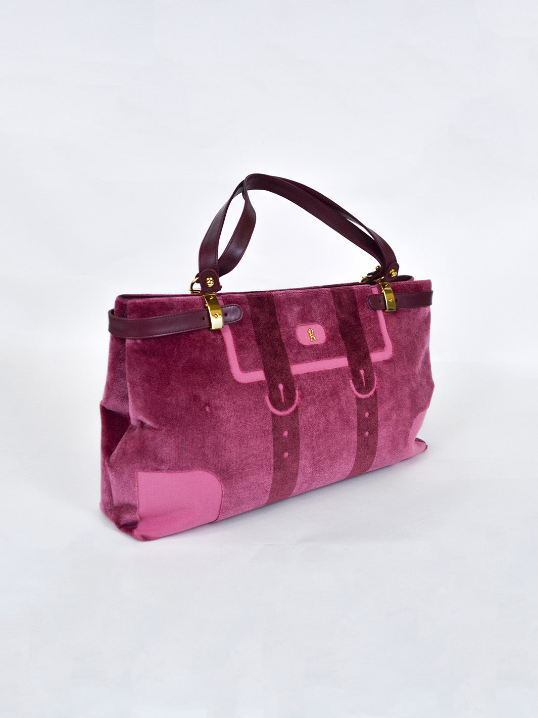1970s Roberta DI Camerino pink velvet bag
