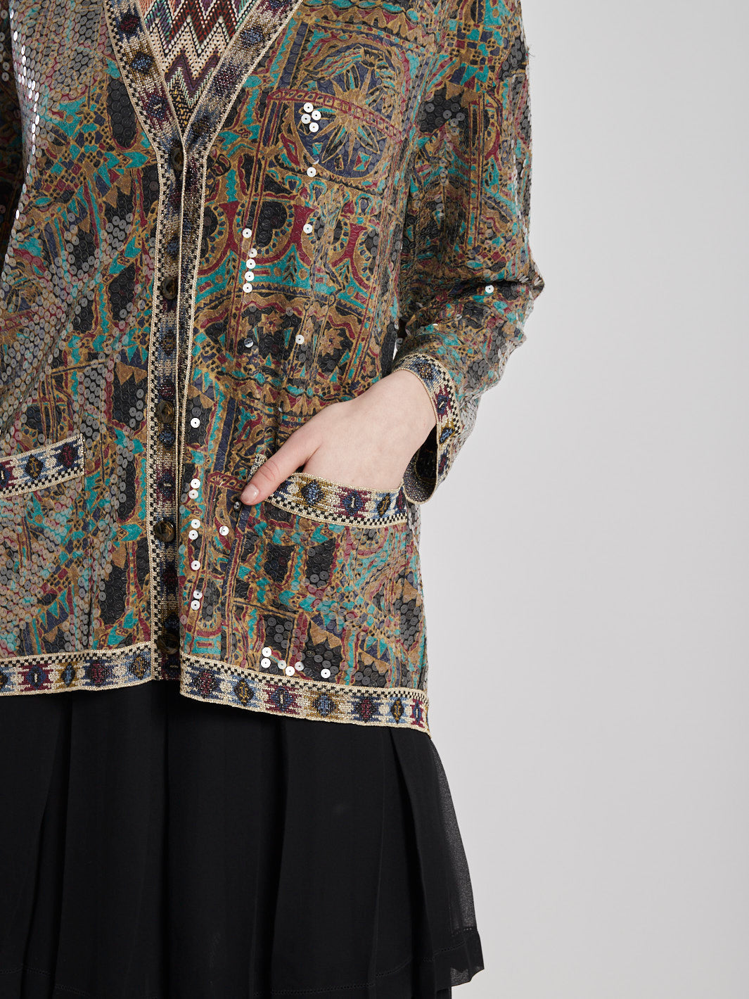 1970s Silk Missoni cardigan with sequins