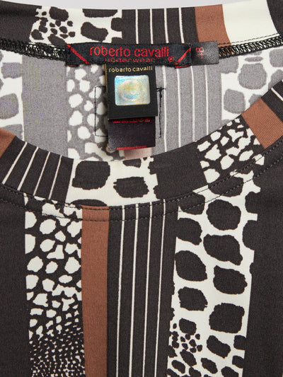 1990s Roberto Cavalli Underwear T-shirt with mix of patterns