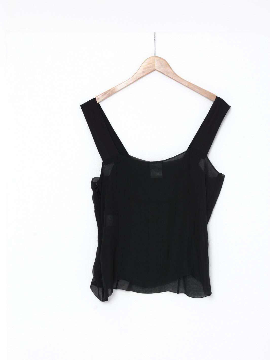 2010 Chanel top in black silk chiffon