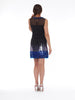 2010 Milly sheath evening dress in midnight blue silk with sequins
