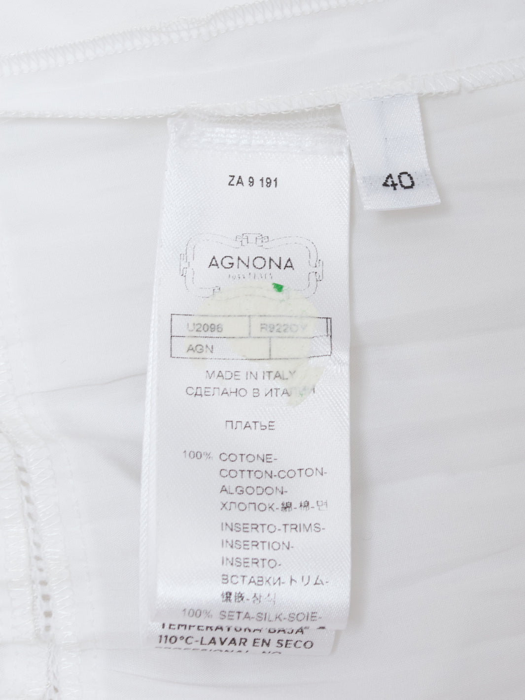 Agnona White Silk Dress