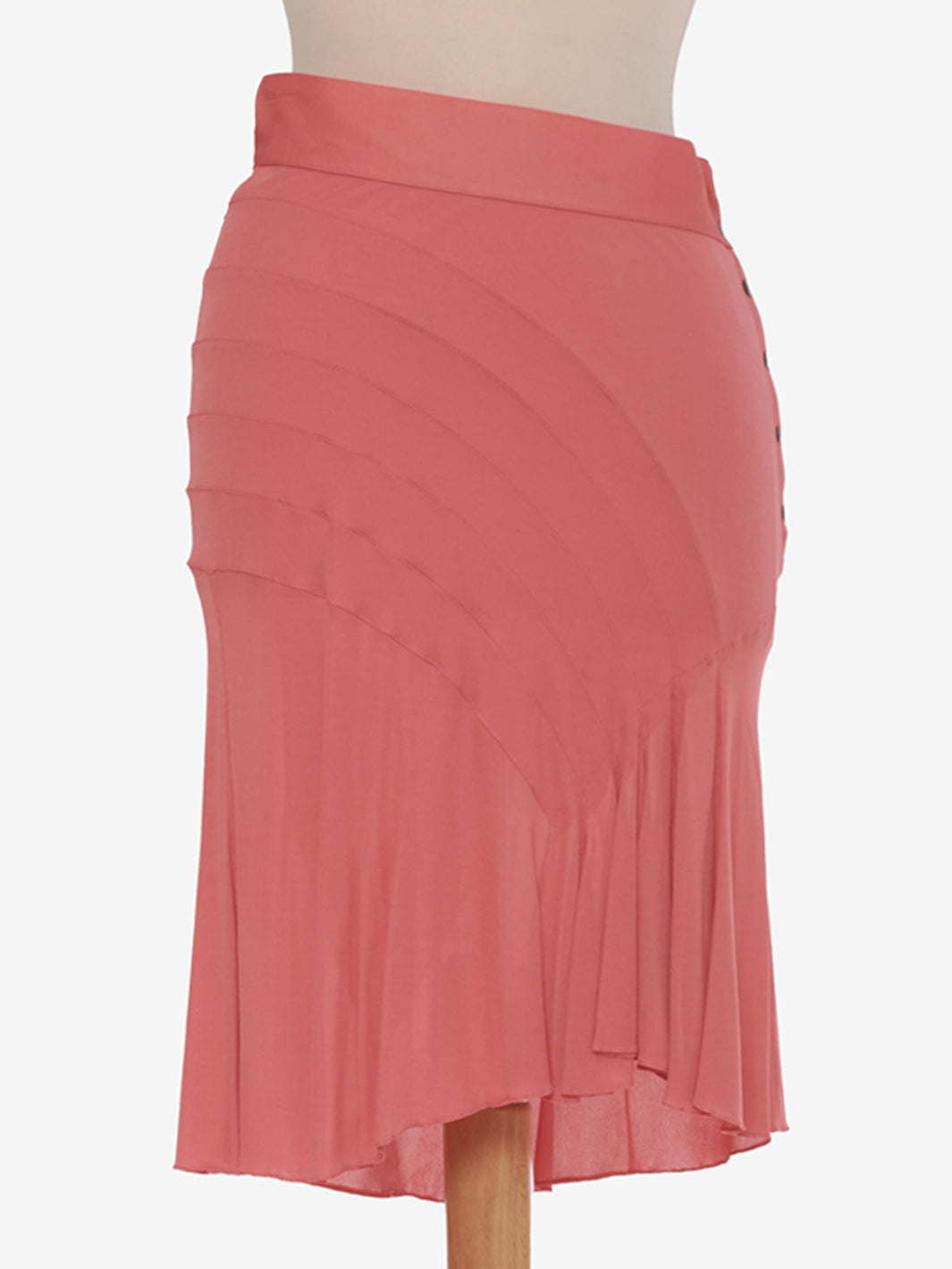 Alaïa Salmon Skirt with Ruffles