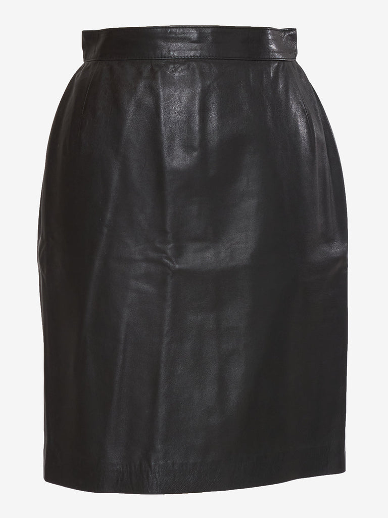 Black Leather Vintage Skirt