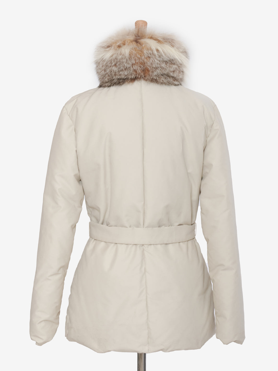 Blumarine Down jacket with fur and belt