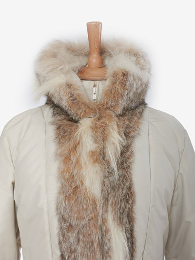 Blumarine Down jacket with fur and belt