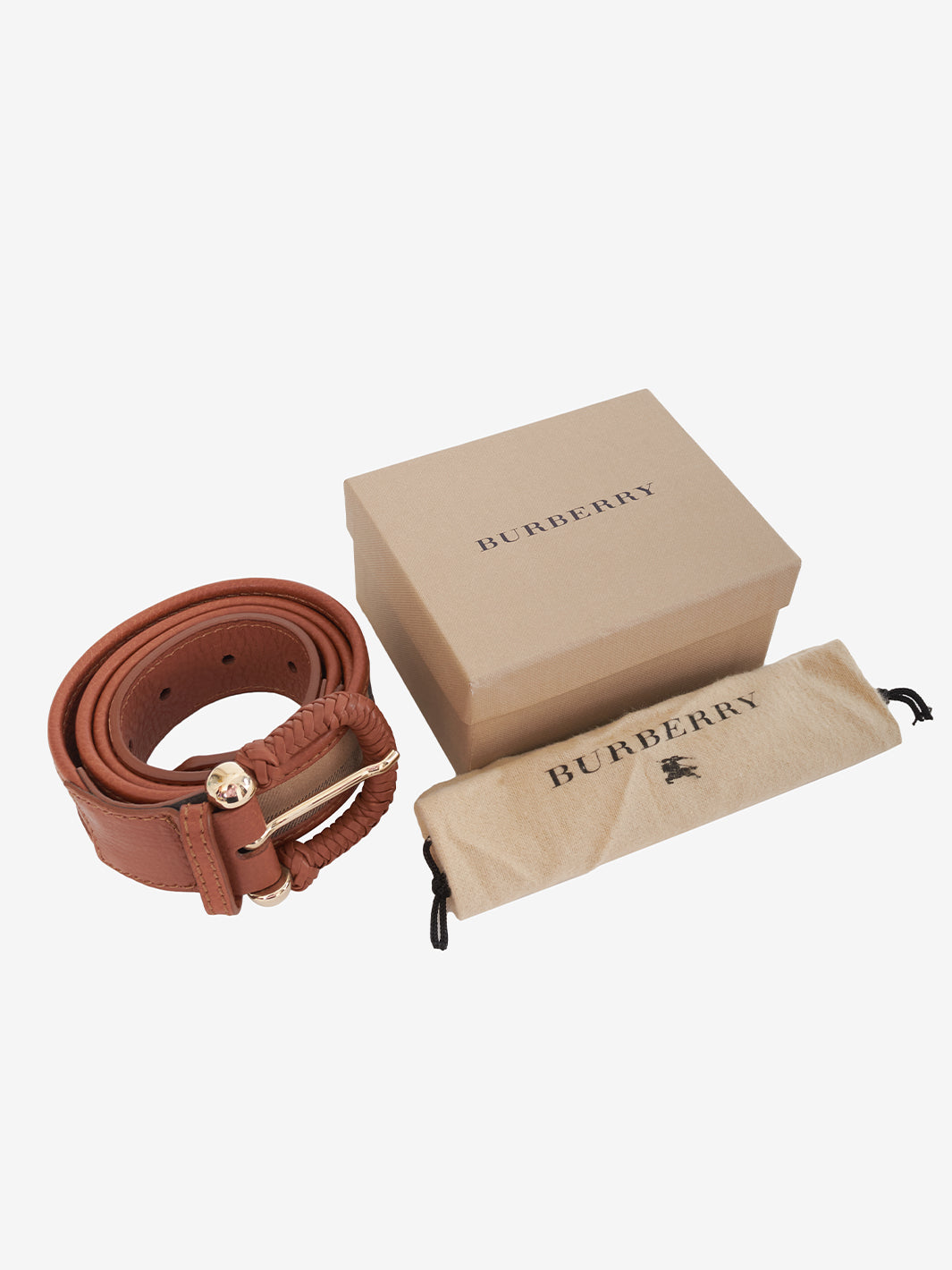 Burberry belt in check fabric and leather