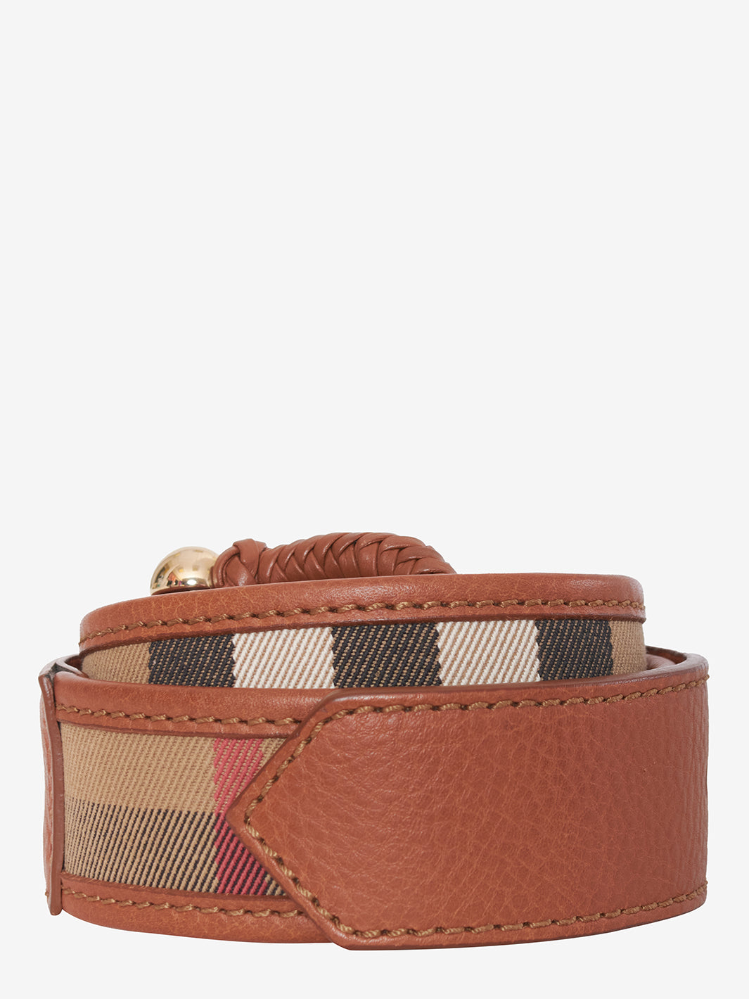 Burberry belt in check fabric and leather