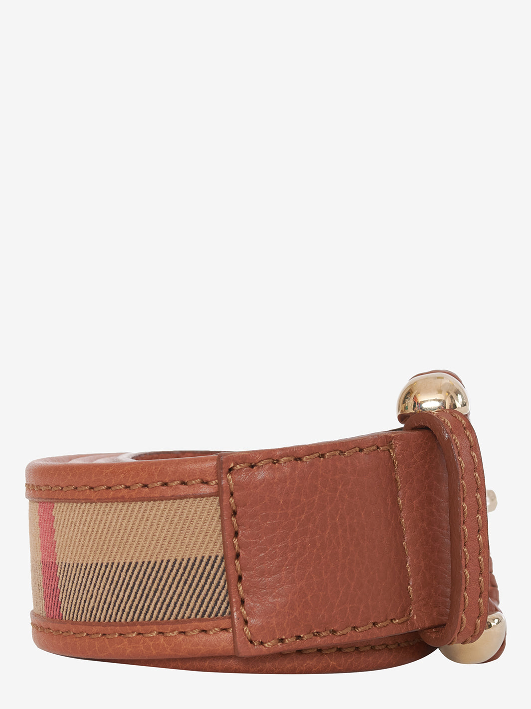 Burberry belt in check fabric and leather