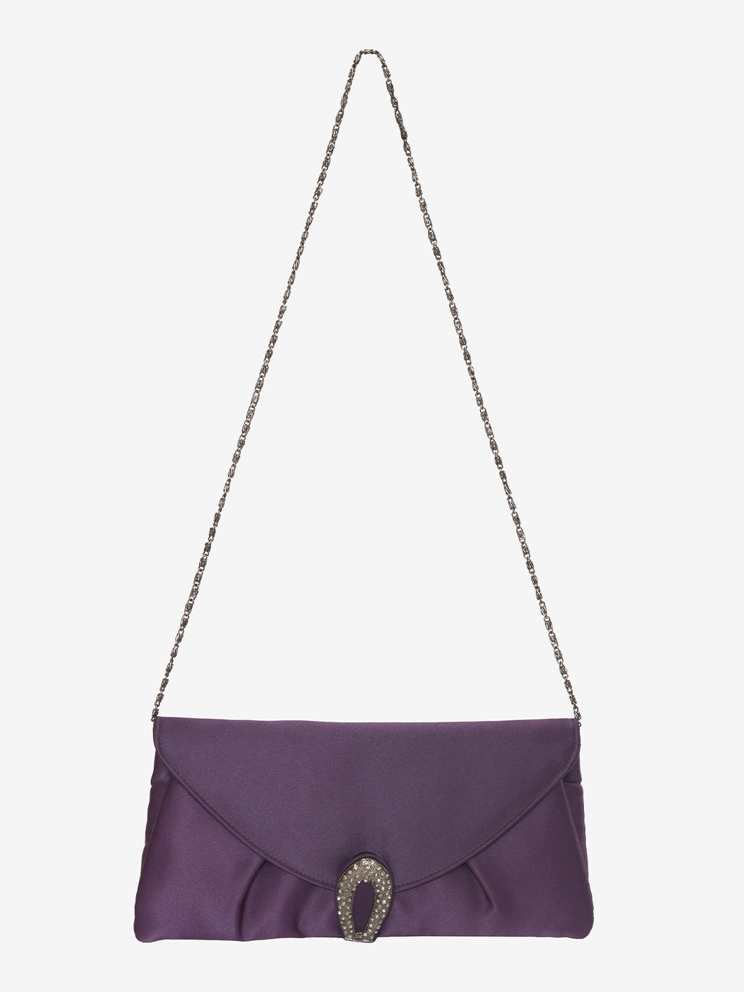 Clutch bag in purple satin