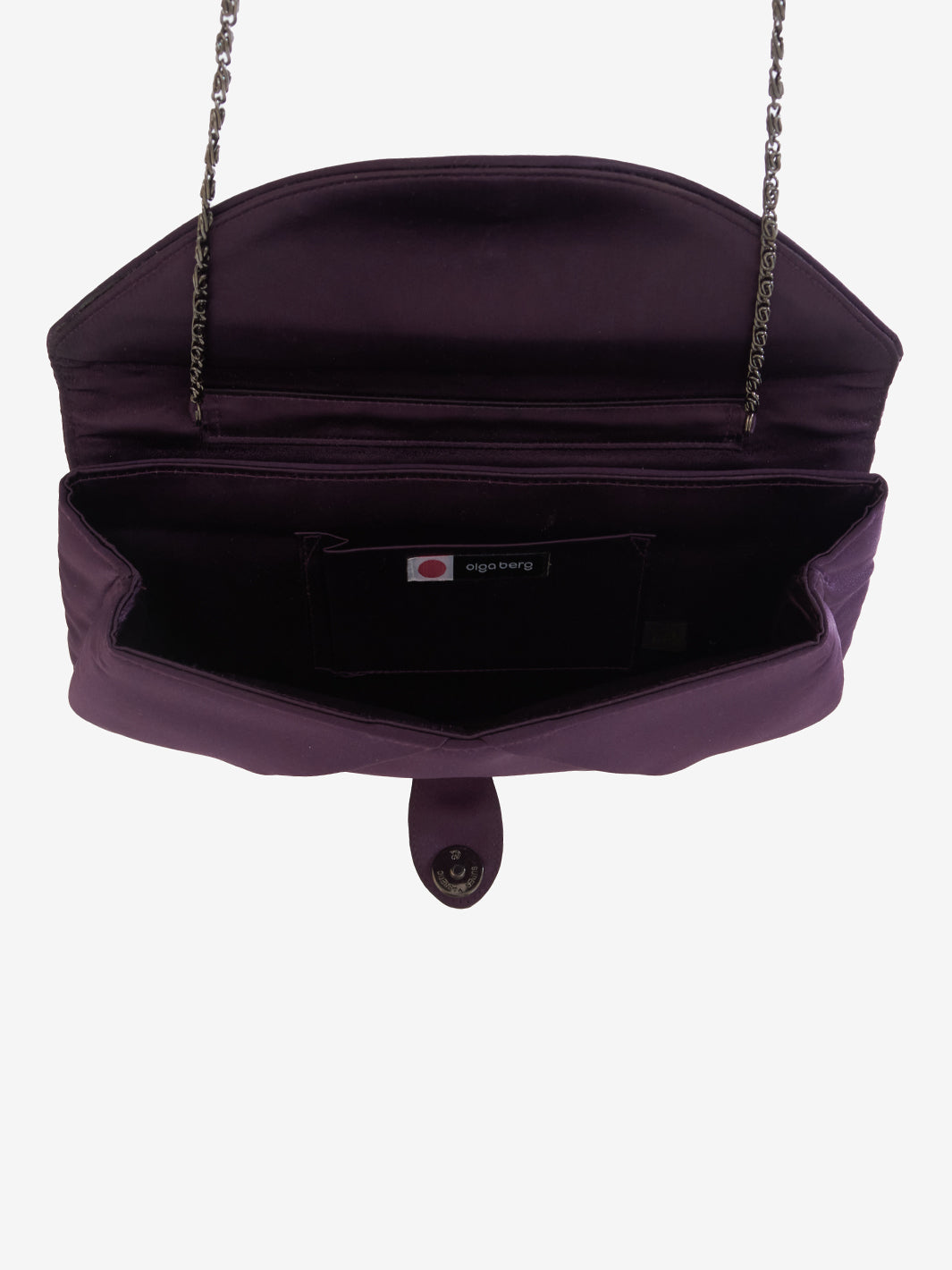 Clutch bag in purple satin