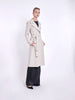 Cream-coloured Y2K Diane Von Furstenberg woollen coat with belt