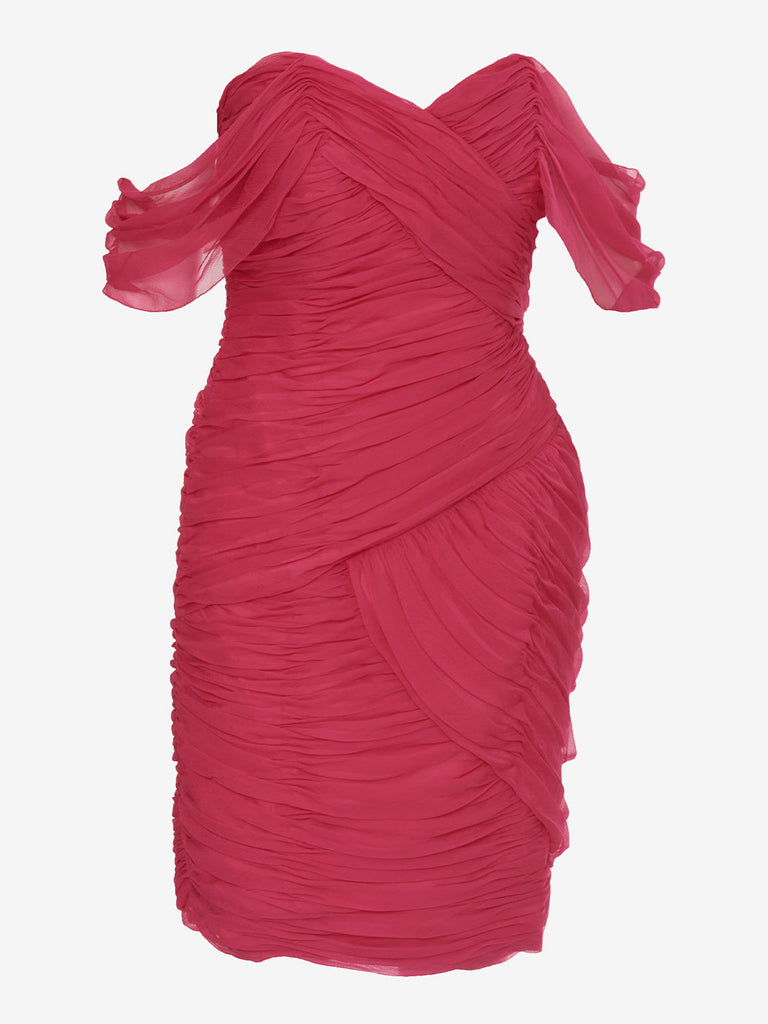 David Fielden Fuchsia Draped Dress