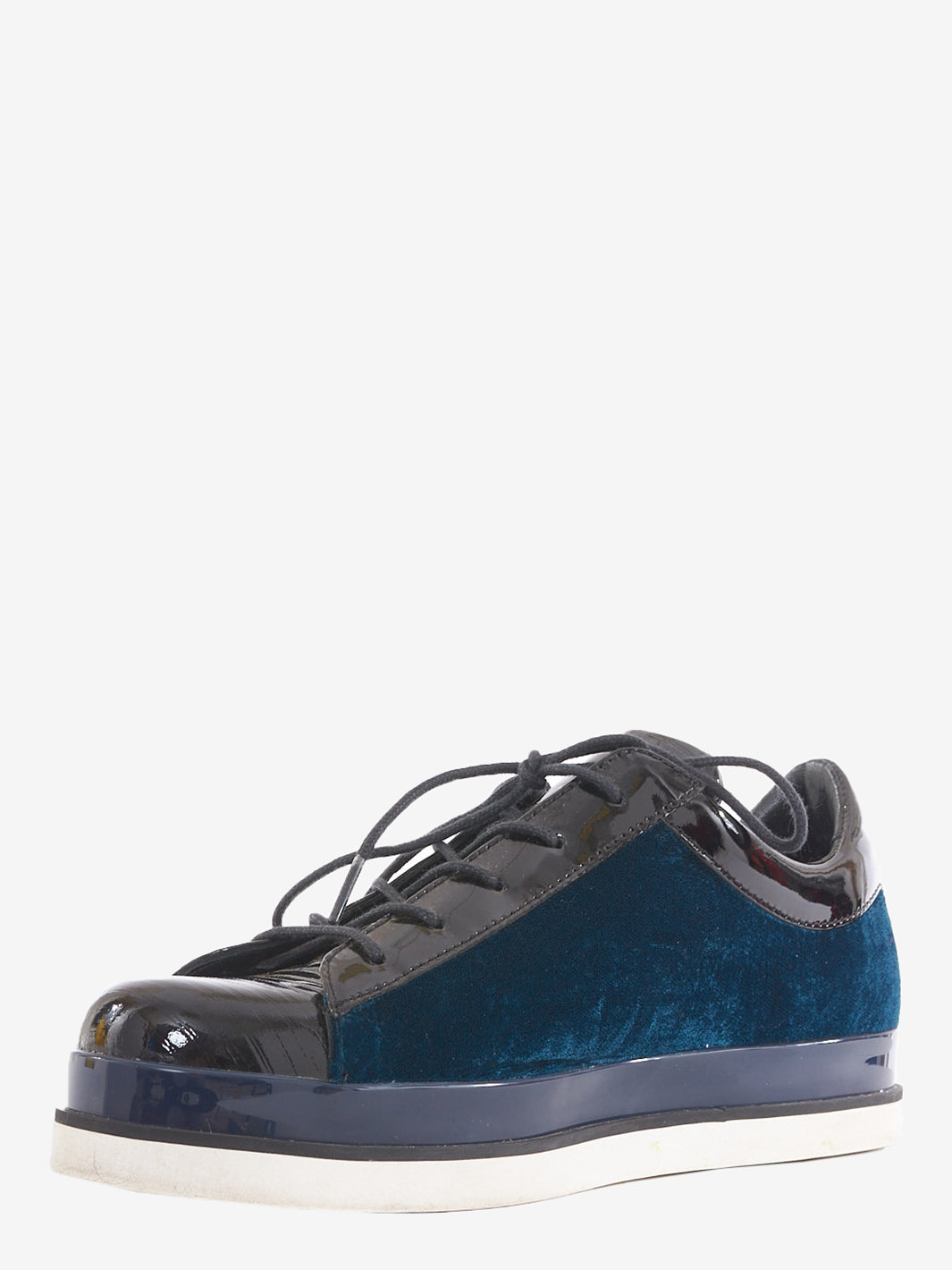 Sneakers Emporio Armani in velluto blu notte