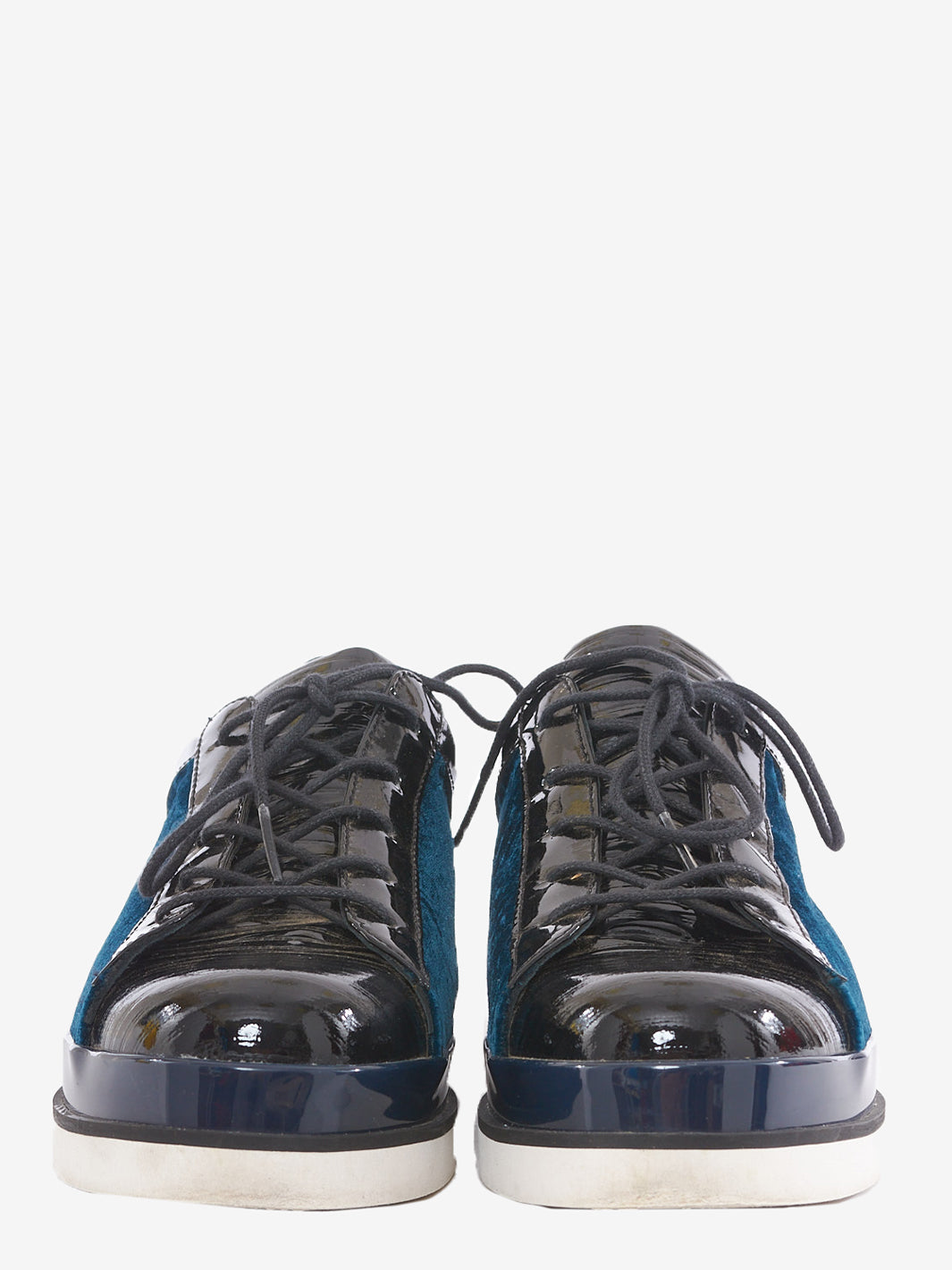 Sneakers Emporio Armani in velluto blu notte