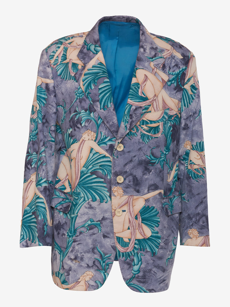 F.lli Bussolaro Greek patterned single-breasted blazer