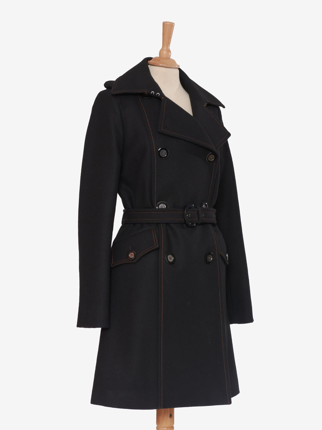 Fay Black double-breasted coat