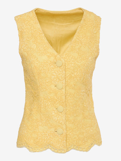 Gai Mattiolo Yellow vest in lace