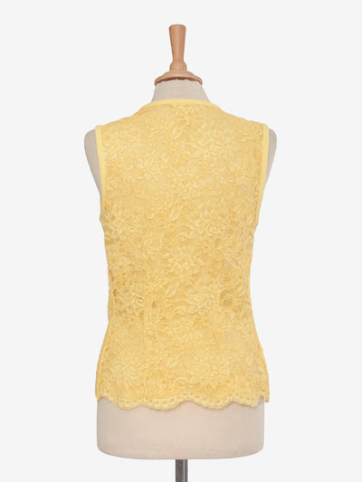 Gai Mattiolo Yellow vest in lace