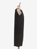 Gianni Versace black long dress in linen and cotton