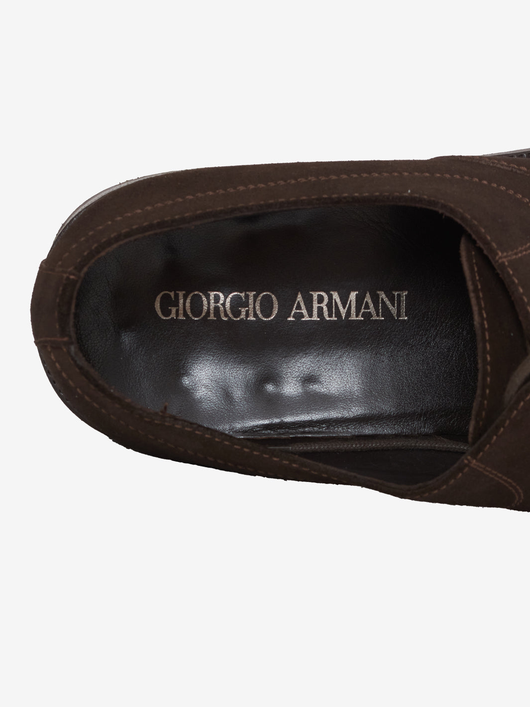 Giorgio Armani 棕色绒面革系带鞋