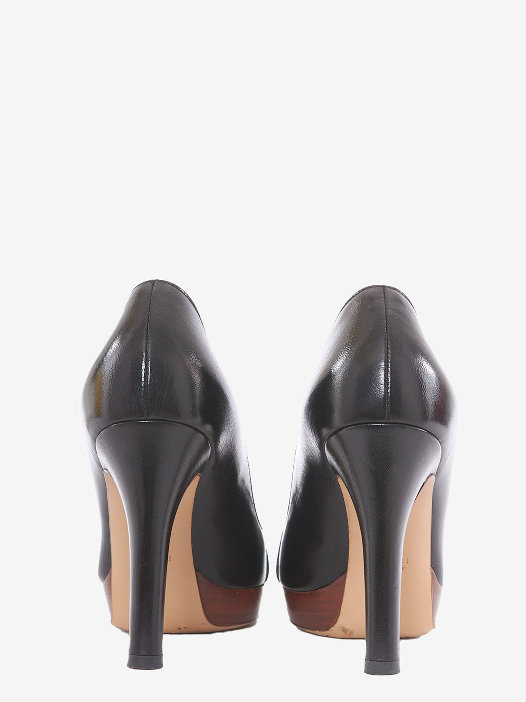 Gucci platform heeled shoe black leather