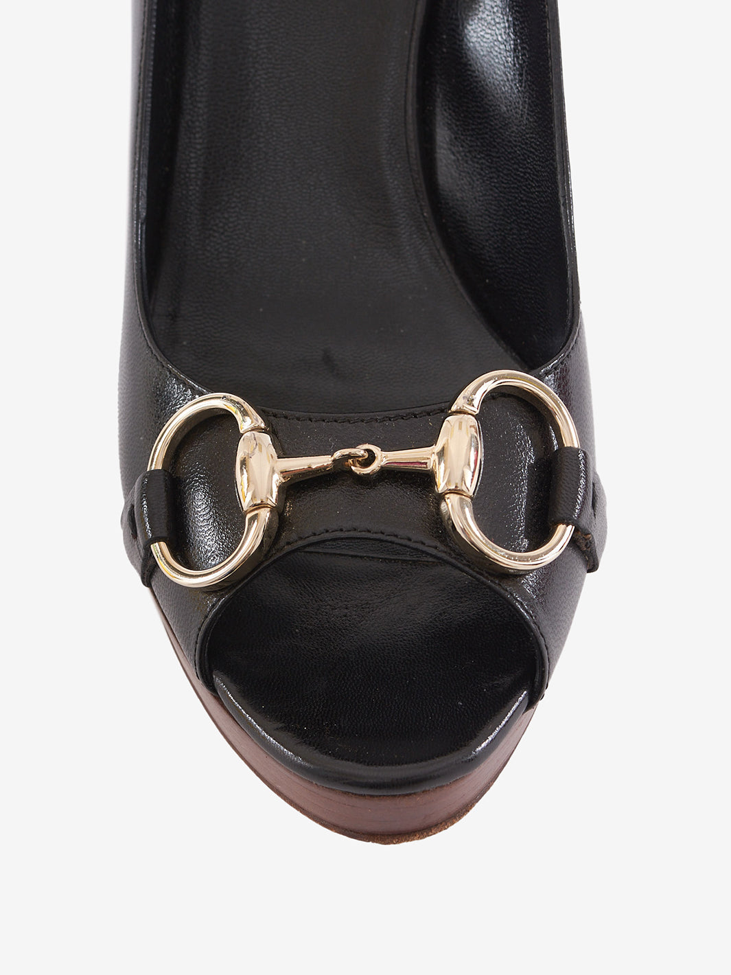 Gucci platform heeled shoe black leather