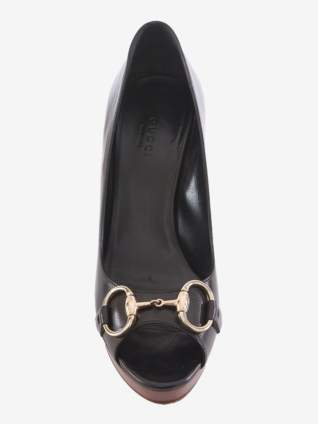 Gucci platform heeled shoe black leather