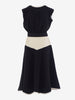 Koto Bolofo midi dress in black wool cloth