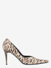 Mario Bologna Zebra-print pony skin pumps