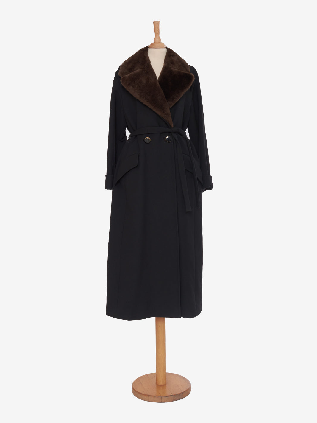 Max Mara Double-breasted coat with fur collar